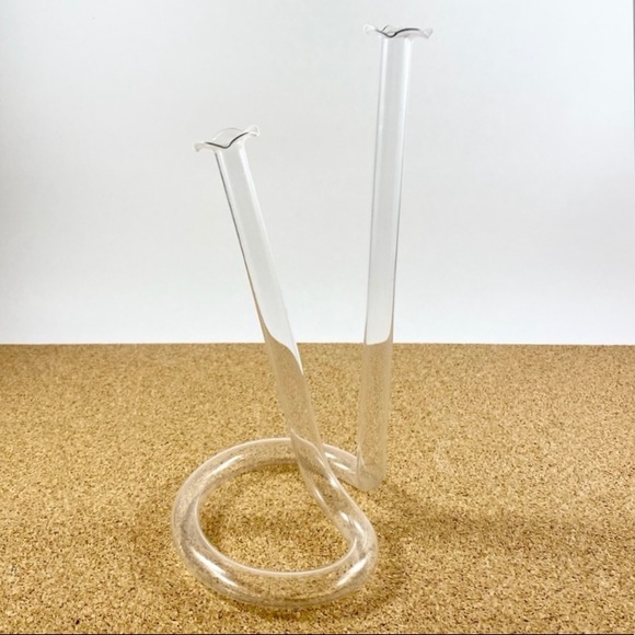 Vintage twisted glass test tube vase